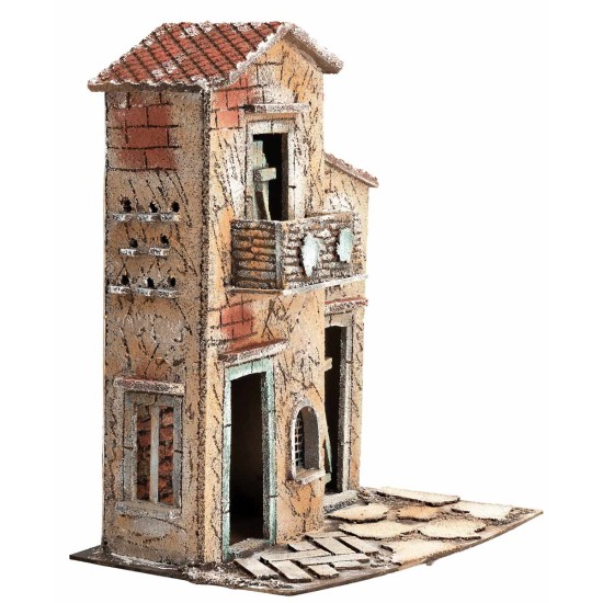 Two-story Neapolitan house with balcony cm 28x20x33.5 h for
