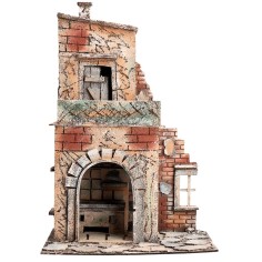 Casa napolitana de dos pisos con balcón cm 28x20x33,5 h