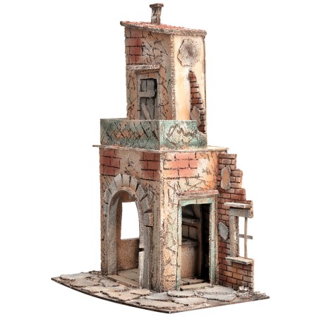 Two-story Neapolitan house with balcony cm 28x20x33.5 h for