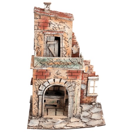 Two-story Neapolitan house with balcony cm 28x20x33.5 h for