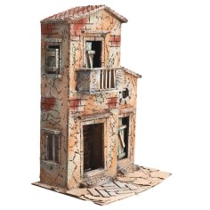 Casa napolitana con balcón cm 28x19,5x36,5 h para belén Mondo 2