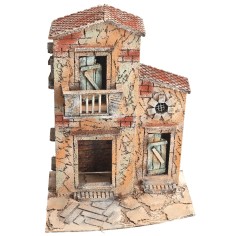 Casa napolitana con balcón cm 28x19,5x36,5 h para belén Mondo