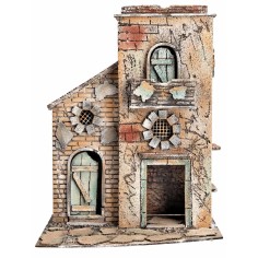 Casa napoletana con tetto piatto e portone cm 28x19,2x36,5 h