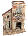 Casa napolitana con techo plano y portón cm 28x19,2x36,5 h