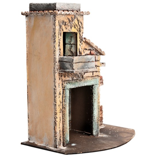 Neapolitan house with ruined wall cm 23.5x15.7x27 h for