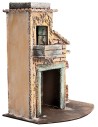 Casa napolitana con muro en ruinas cm 23,5x15,7x27 h