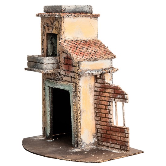Casa napoletana con muro in rovina cm 23,5x15,7x27 h per
