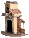 Casa napolitana con muro en ruinas cm 23,5x15,7x27 h