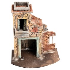 Casa napolitana con muro en ruinas cm 23,5x15,7x27 h para 2