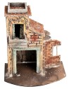 Casa napolitana con muro en ruinas cm 23,5x15,7x27 h