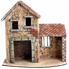 Casa napoletana a due piani con magazzino cm 24,5x15x25,3 h per