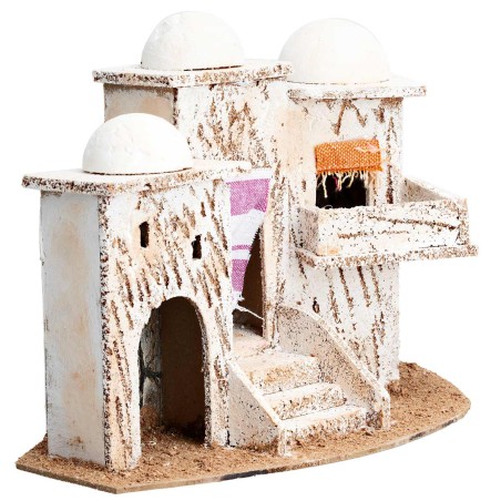 Casa araba con terrazzo cm 26,5x13,8x19 h per presepe Mondo
