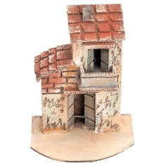 Two-story Neapolitan house cm 17.5x9.8x13 h for Mondo nativity scene