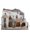 Nativity scene with Landi statues, lights, and working fountain