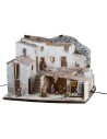 Presepe con statue Landi, luci e fontana funzionante cm