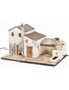 Illuminated Village with working fountain cm 60x40x34 h