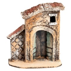 Casa napolitana con arco y techo inclinado cm 9,5x6x10 h para