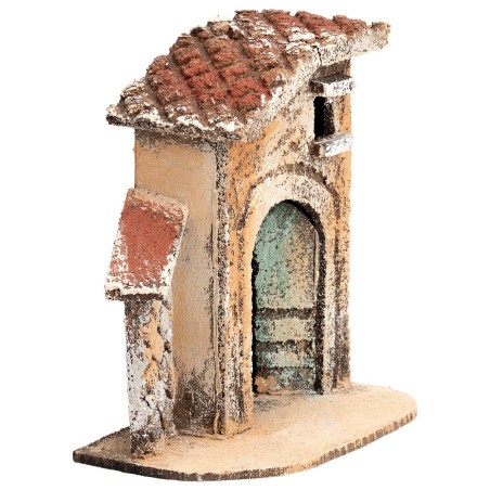 Neapolitan house with arch and sloping roof cm 9.5x6x10 h