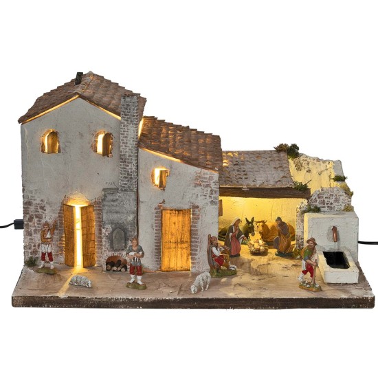 Pesebre Iluminado con fuente funcional cm 60x40x34 h para