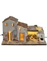 Nativity Scene with Landi statues, lights, and working fountain