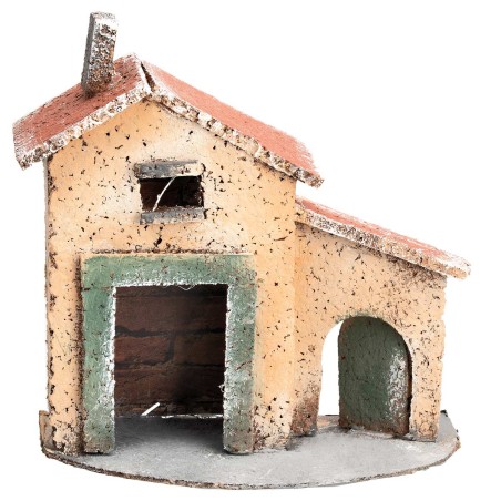 Neapolitan little house with side arch cm 12.5x7x12.5 h