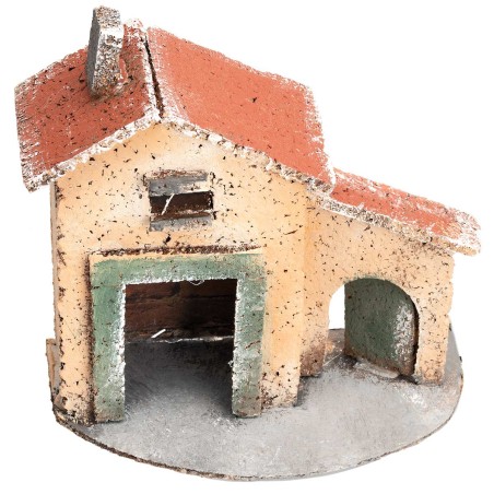 Neapolitan little house with side arch cm 12.5x7x12.5 h