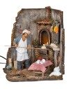 Fornaio 30 cm in movimento con fuoco per presepe Mondo Presepi