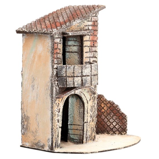 Casa napolitana de dos pisos con ventana lateral cm