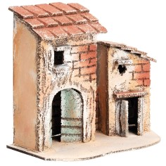 Grupo de casitas napolitanas cm 18x9x14,5 h para belén Mundo 2
