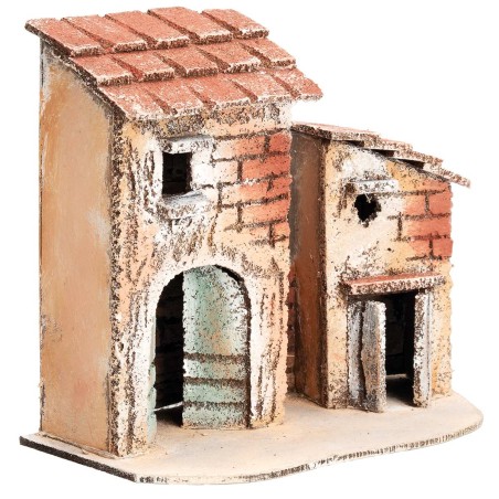 Grupo de casitas napolitanas cm 18x9x14,5 h para belén Mundo