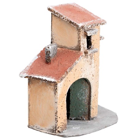 Neapolitan house with half arch cm 11x7.5x13 h for nativity scene