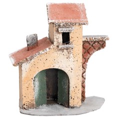 Casetta napoletana con mezzo arco cm 11x7,5x13 h per presepe