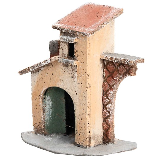 Casita napolitana con medio arco cm 11x7,5x13 h para belén