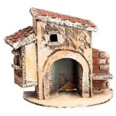 Casa napolitana con amplio arco cm 12x7x11,5 h para pesebre Mundo