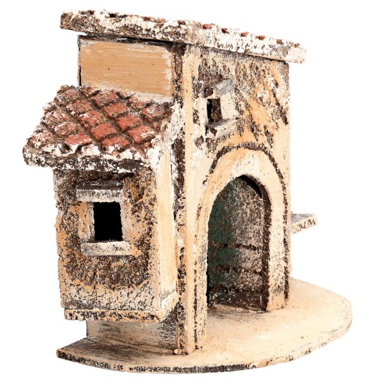 Neapolitan house with large arch cm 12x7x11.5 h for Mondo nativity scene