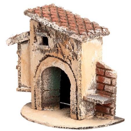 Casa napolitana con amplio arco cm 12x7x11,5 h para pesebre Mundo
