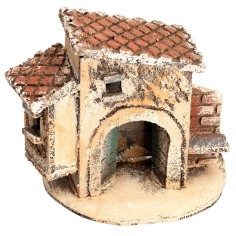 Casa napoletana con ampio arco cm 12x7x11,5 h per presepe Mondo 2