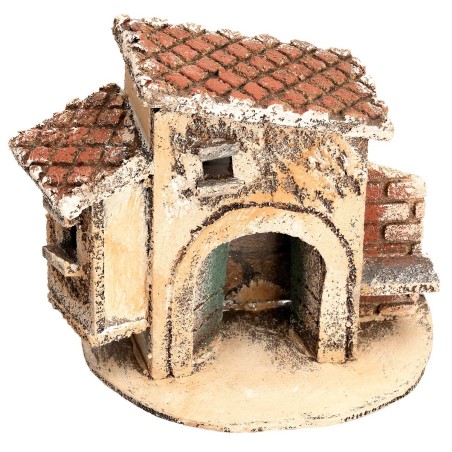 Casa napolitana con amplio arco cm 12x7x11,5 h para pesebre Mundo
