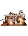 Presepe arabo con luci, fuoco e fontana cm 70x50x40 h per