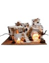 Presepe arabo con luci, fuoco e fontana cm 70x50x40 h