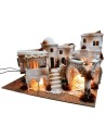 Presepe arabo con luci, fuoco e fontana cm 70x50x40 h
