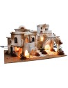 Presepe arabo con luci, fuoco e fontana cm 70x50x40 h per