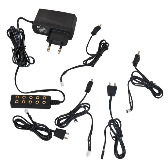 Kit 5 luces LED de color blanco cálido con fuente de