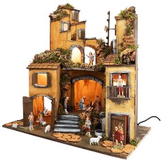 copy of 18th-century Neapolitan nativity scene illuminated with a mill 2