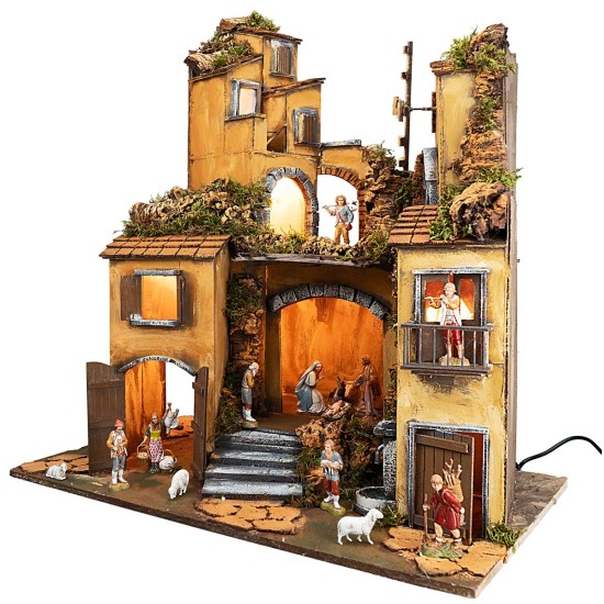 18th-century Neapolitan nativity scene with Landi statues