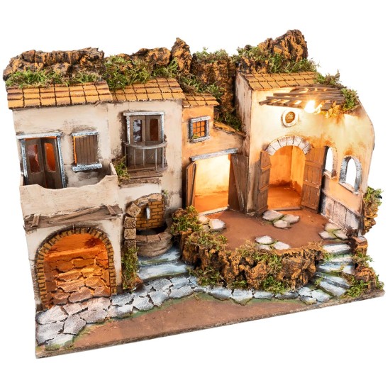 copy of 18th century Neapolitan nativity scene with lighting