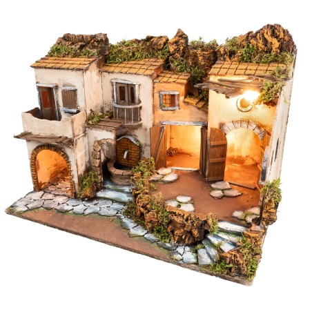 copy of 18th century Neapolitan nativity scene with lighting