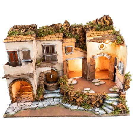 copy of 18th century Neapolitan nativity scene with lighting