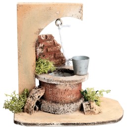 Well with bucket and brick side wall for 10 cm statues