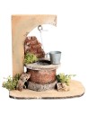 Pozo con cubo y muro lateral de ladrillos para estatuas de 10 cm